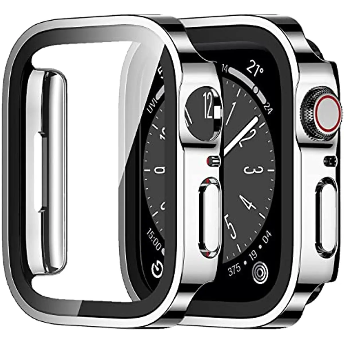 Wasserdichtes Gehäuse für Apple Watch 7, 8, 9, 45 mm, 41 mm, Displayschutzfolie, Glas + Abdeckung, Stoßstange, gehärtet, iWatch 5 SE 6, 44 mm, 40 mm, Zubehör