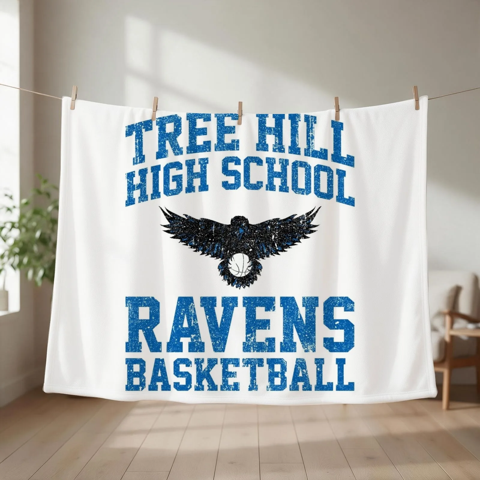 Tree Hill High School Ravens Throw Blanket couch cozy soft plush fuzzy picnic outdoor blanket