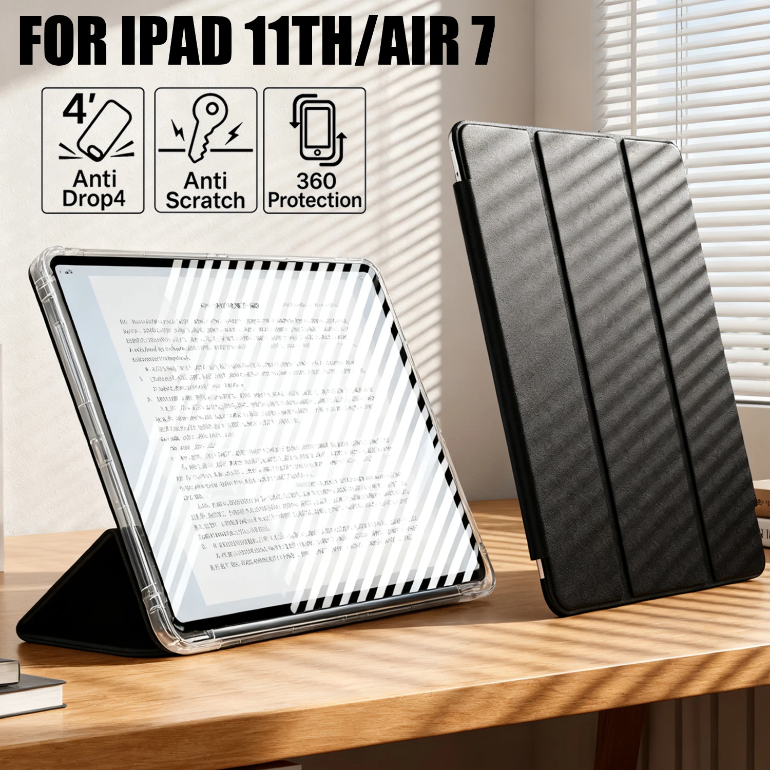 

Tablet Transparent Protective Case with Pencil Slot Holder For Apple iPad A16 Air 7 11inch 13inch 2025 Magnetic Protector Shell