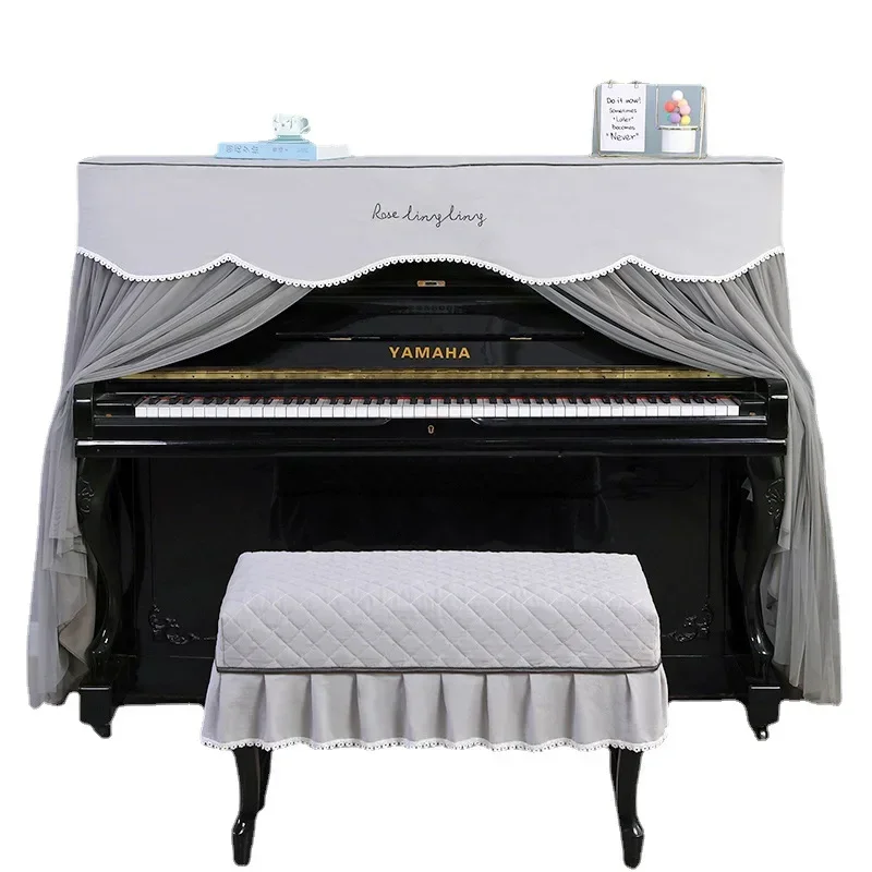 Imagem -05 - Capa de Poeira de Piano Requintado Estilo Europeu Pano Leve Laço de Luxo High-end