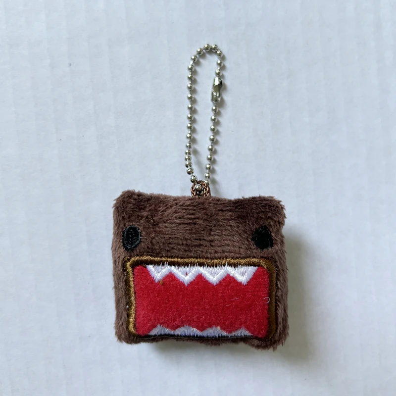 Domo Kun Square Plush Keychain Charms Key Ring Mini Mascot Anime Cute Bag Keychains Small Gift