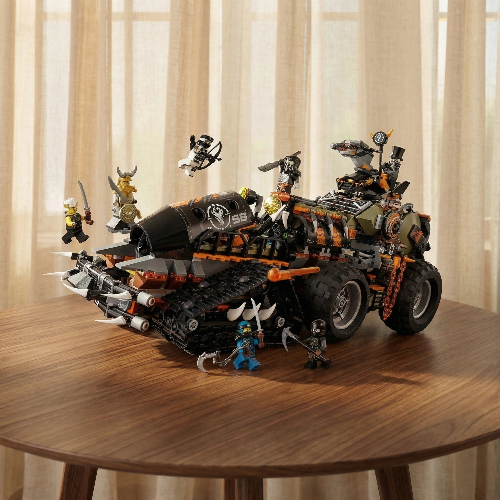 

2025 New Heavy-Duty Dragon Catching Truck Building Blocks Children's Toys New Year's Birthday Gift