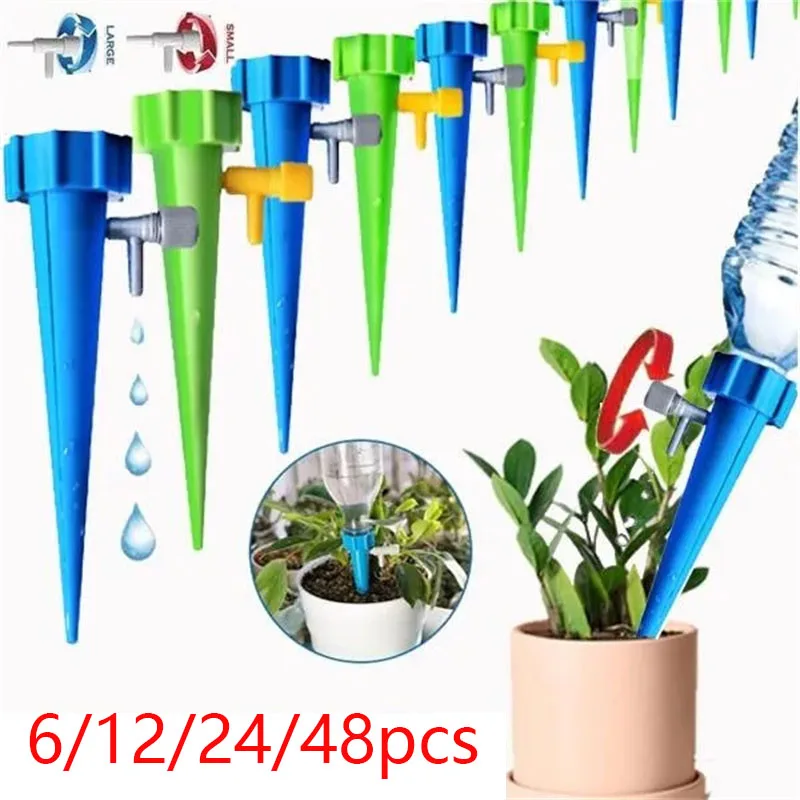 

6/12/24/48PCS Automatic Drip Irrigation System Self Watering Spike For Flower Plants Garden Adjustable Auto Water Dripper Device