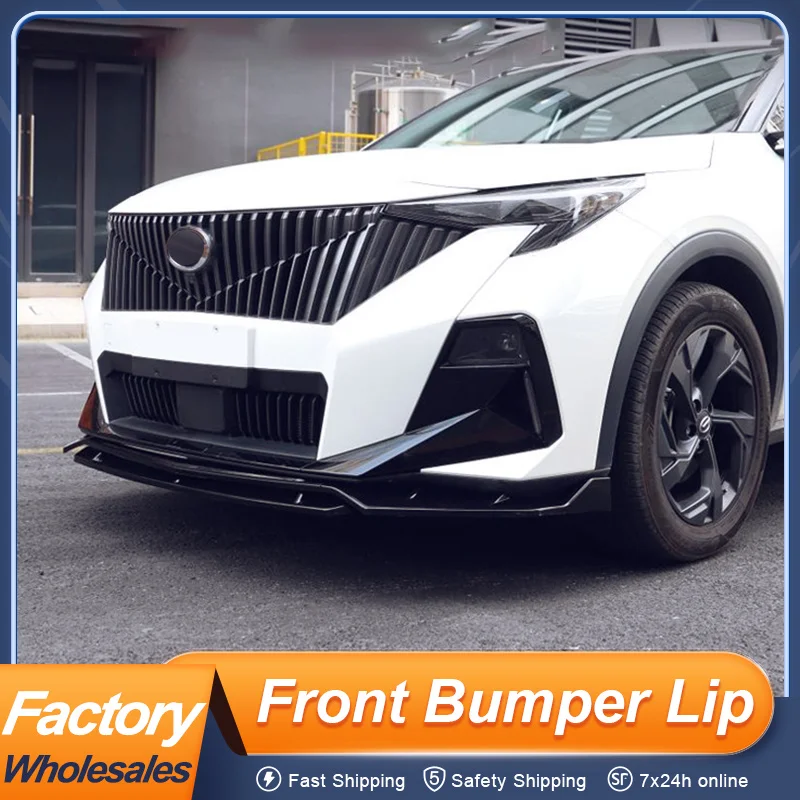 

For GAC Trumpchi GS3 Emzoom 2023 24 25 Front Bumper Lip Chin Splitter Spoiler Bodykit PP Plastic 4Pcs/Set Black Red Carbon Color