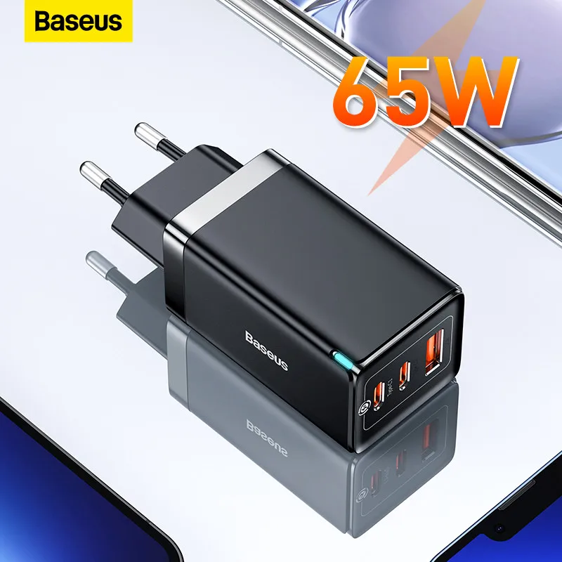 Baseus 65W GaN5 Charger Quick Charge 4.0 3.0 Type C PD USB Charger with QC 4.0 3.0 Portable Fast Charger For Laptop iPhone 14 13