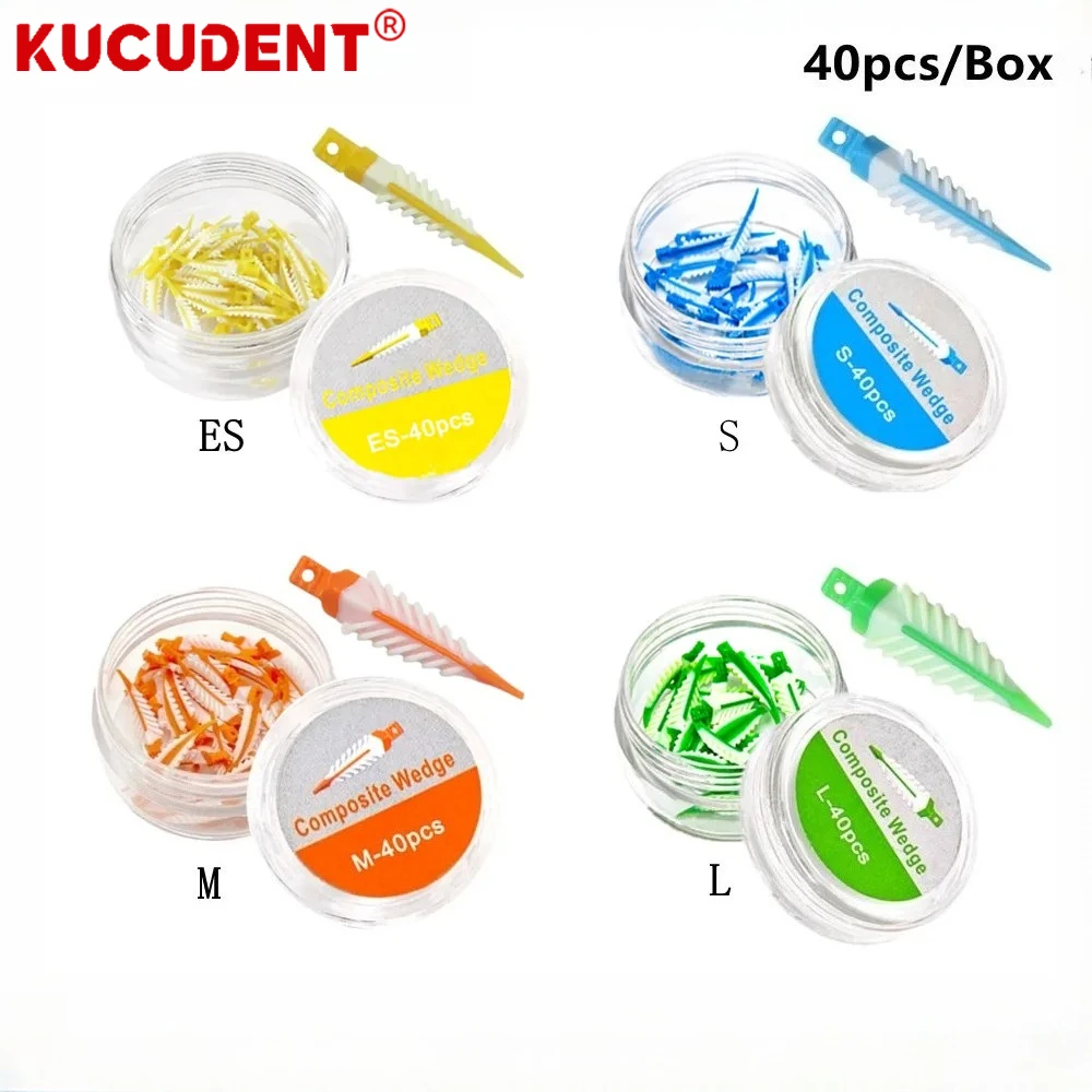 40pcs/Box Dental Interdental Wedges Sealing Composite Wedge Silicone Adaptive Teeth Gap Wedge Dentist Material Tooth Restoration