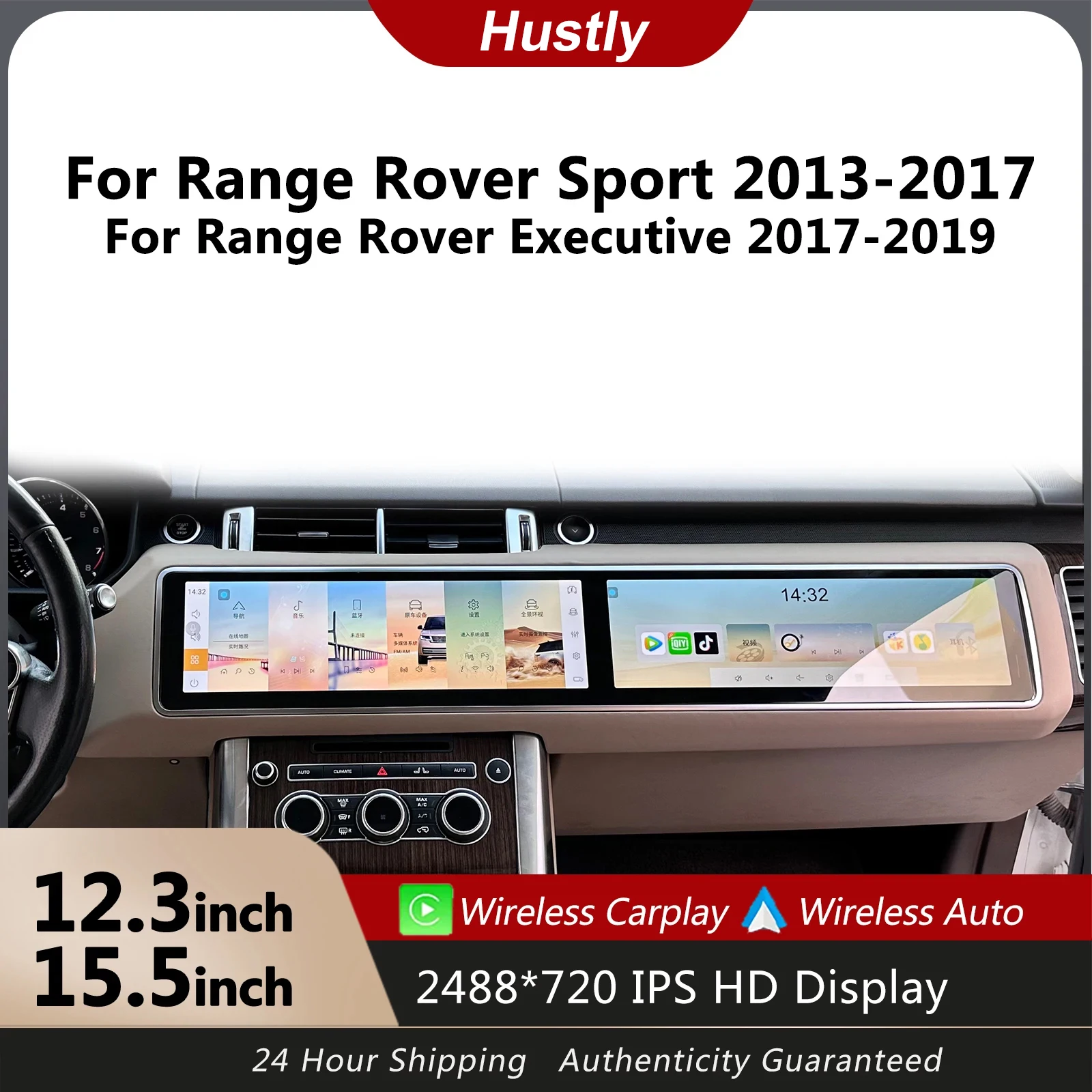 

Carplay Android Radio LHD Dual Screen For Land Rover Range Rover Sport L494 (2013-2017) In-Car Multimedia Player GPS Navigation