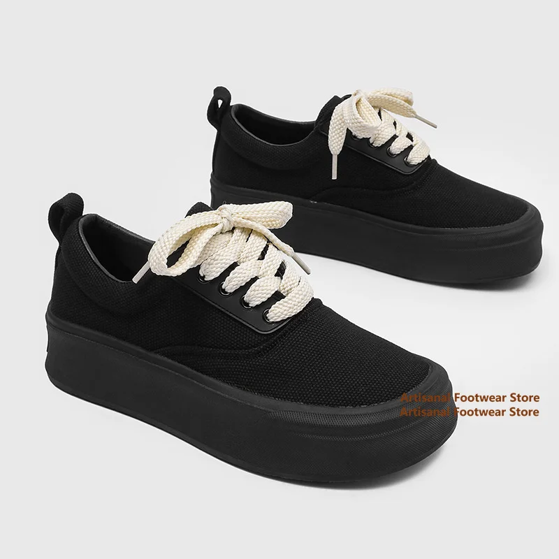 

Breathable Mesh Casual Shoes Thick-Soled Lace Up Men's Shoes Trendy Round Toe Board Shoes New In Height Increasing Men's Shoes