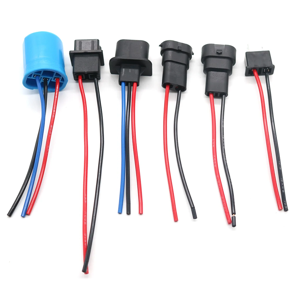 1pcs H11 H8 H13 H16 Male Adapter connector Wiring Harness 9005 9006 HB3 HB4 H7 Sockets Wire For Headlights Fog Lights Retrofit