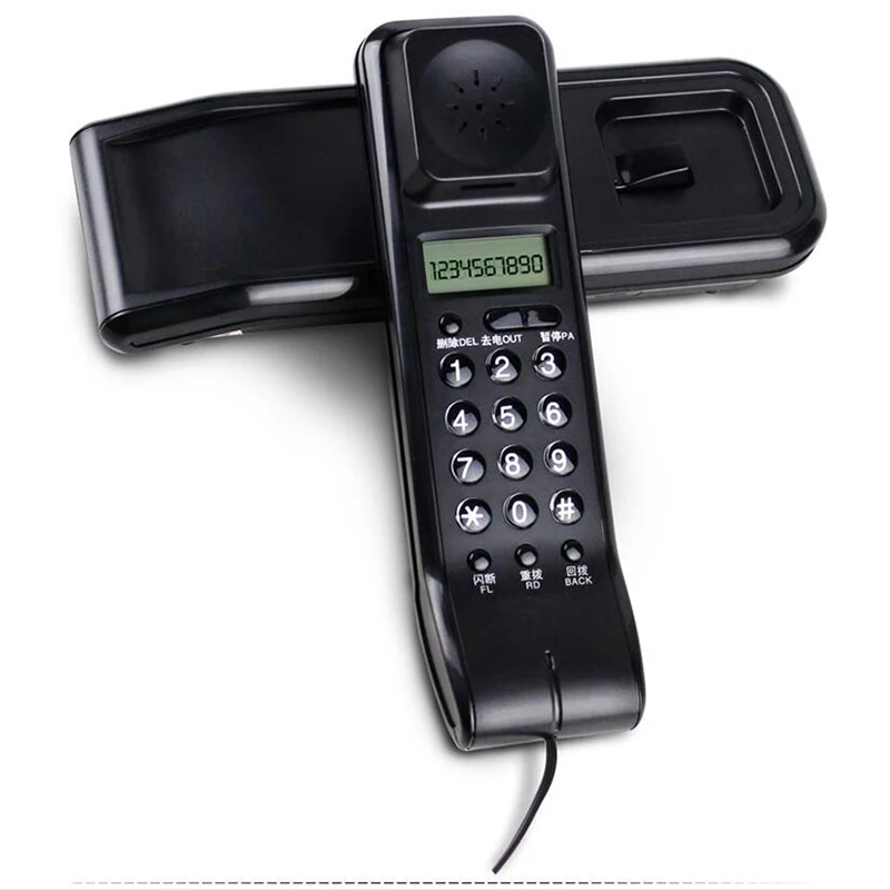 Trimline Corded Phone with Dual LCD Display, Caller ID, Dual Systems, Adjustable Ringtone Volume Desk Wall Telephone for Home