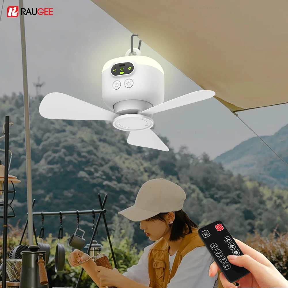 

Ceiling Fan USB Rechargeable Large Wind Ceiling Fan Removable Blades Night Lamp Lighting 8000mAh Camping Household Outdoor Fan