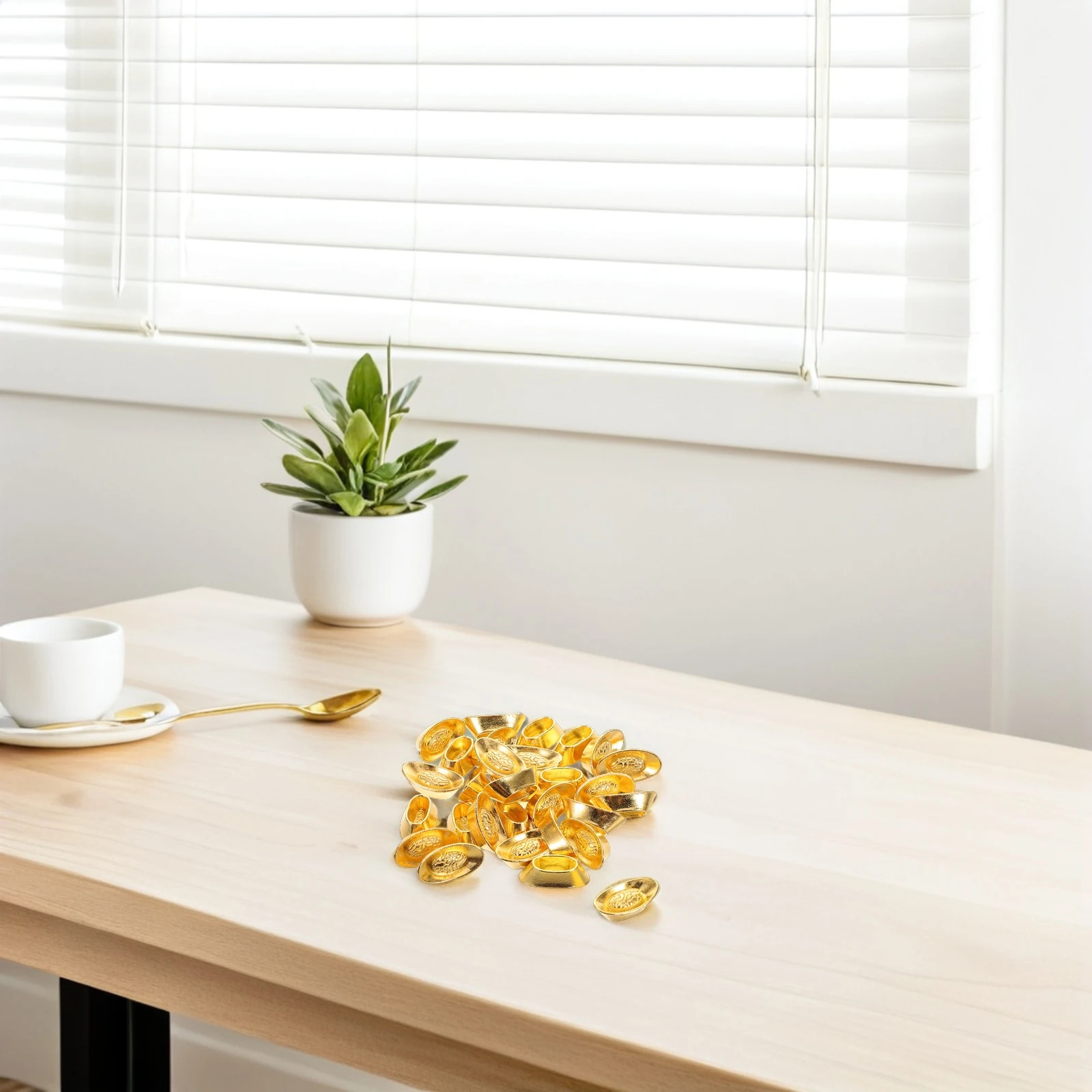 

30Pcs Mini Golden Ingot Feng Shui Yuanbao Decorative Desktop Ornaments Lucky Wealth Symbols Ideal Home Office Party Decor