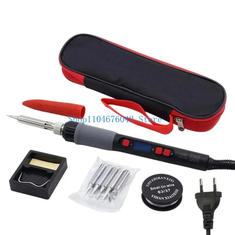 652F Compacts DIY Soldering Iron Pack with Digital Screen for Electronics Repair