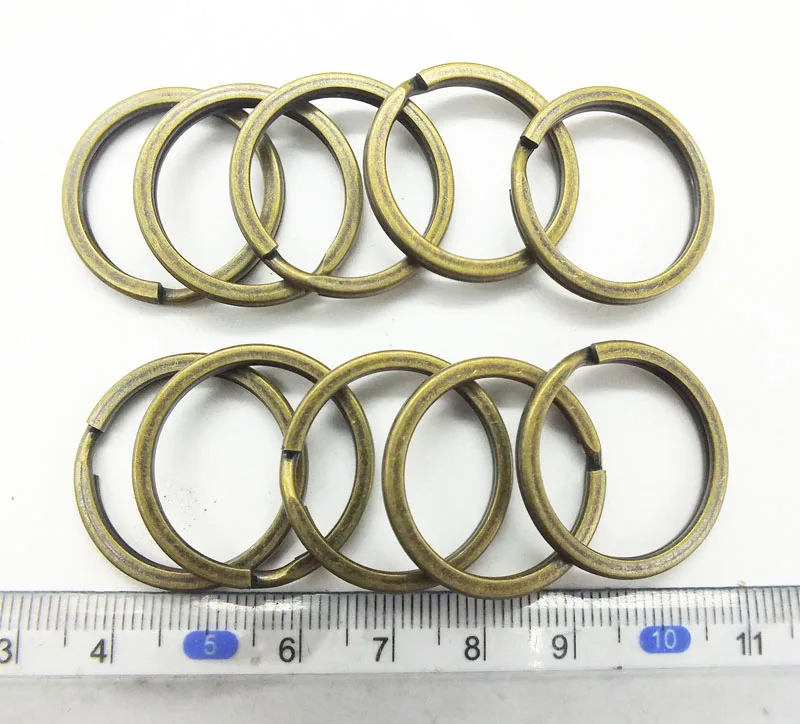 

100Pcs Antique Bronze Plated Key Chains Stainless Alloy Circle DIY 25mm Keyrings Jewelry Keychain Key Ring