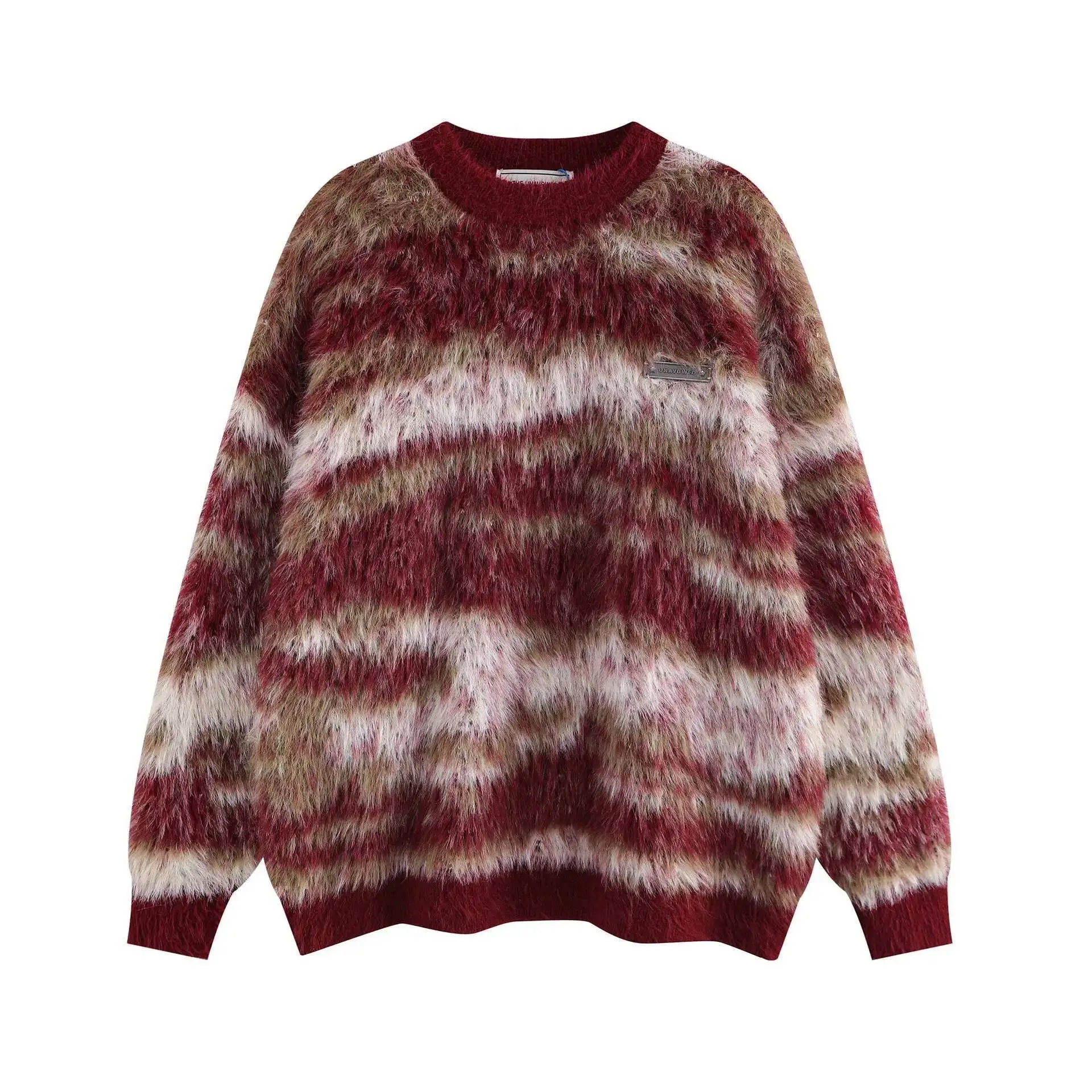 

Unisex Knitting Sweater 2026 Spring New Men's Retro Sweater Soft Cozy Crew Neck Loose Lazy Casual Knit Outerwear