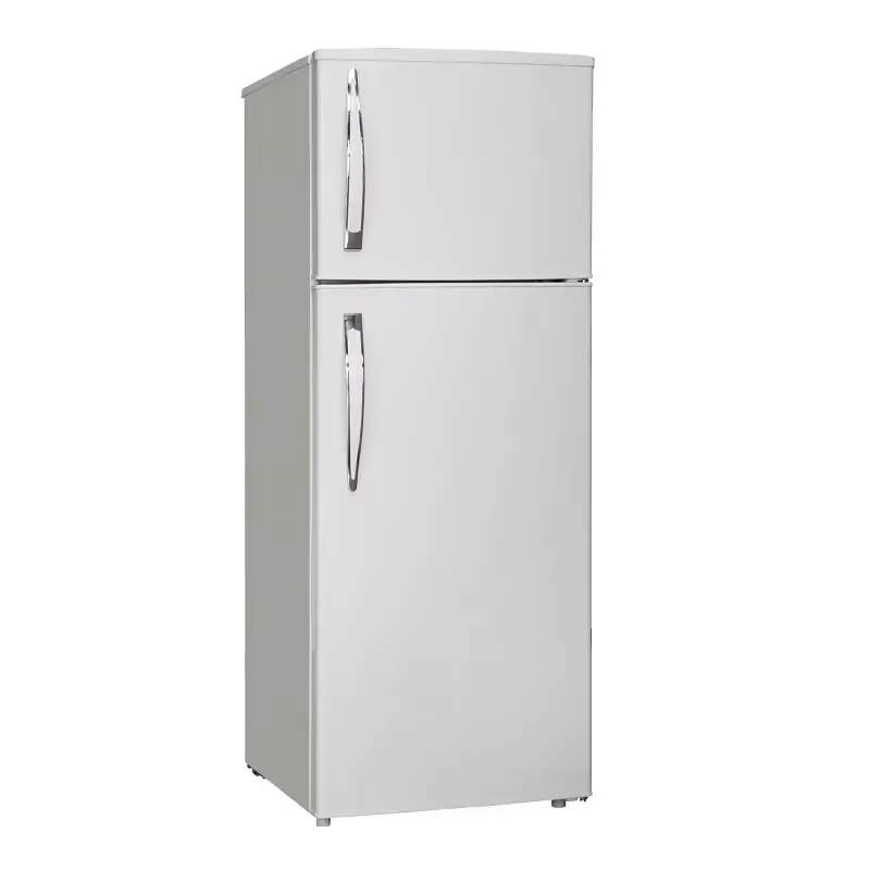 210L Home Refrigerator Top Freezer Double Door Fridge with Lock for Household Kitchen Storage Energy Saving Quiet Operation