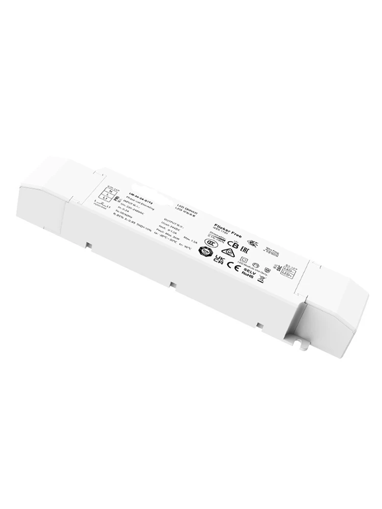 LTECH New Led Triac Dimming Driver 200V-240V Input 36W 12VDC 3A Output Constant Voltage Dimmable Power Push Dim LM-36-24-G1T2