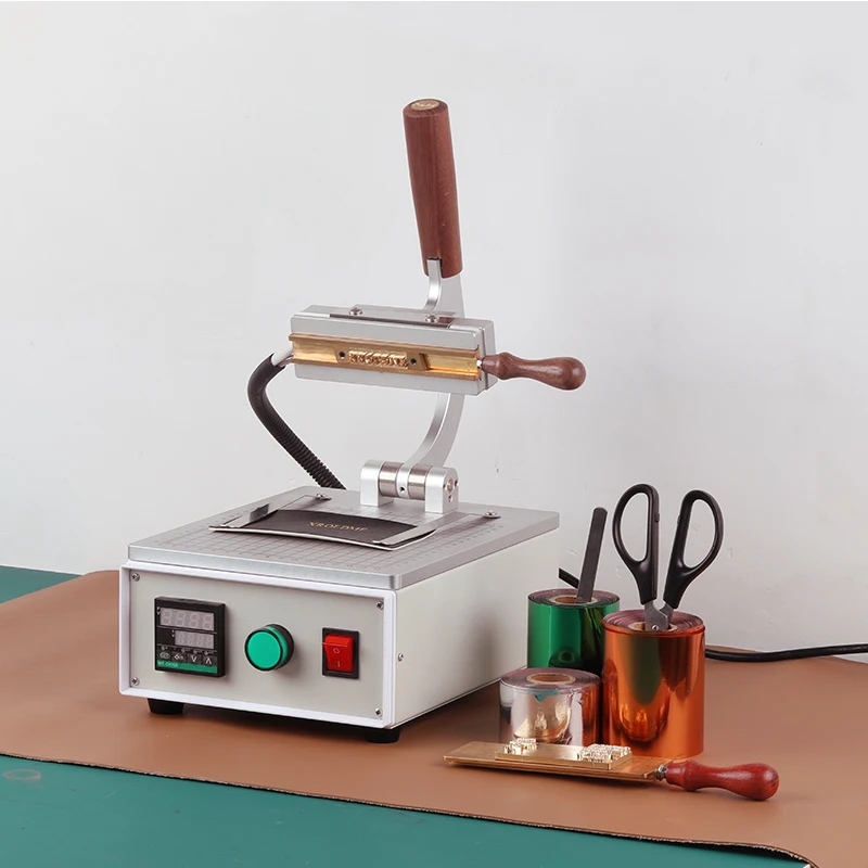 Small Manual Leather Stamping Machine Bronze LOGO Trademark Marking Pressure Marking Machine for Business & Industrial Use