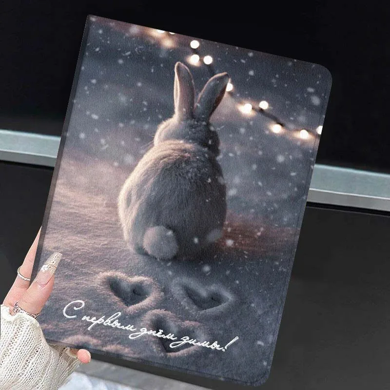 Cute Rabbit Winter Design Popular For Huawei MediaPad MatePad Honor Pro V6 9 V8 X9 X 10 13.3 11 Inch Pen Tray Tablet Case