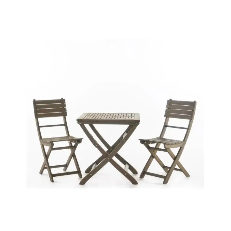 طقم بيسترو قابل للطي، رمادي، مقاس 25 بوصة لتناول الطعام في الهواء الطلق والمساحات المدمجة