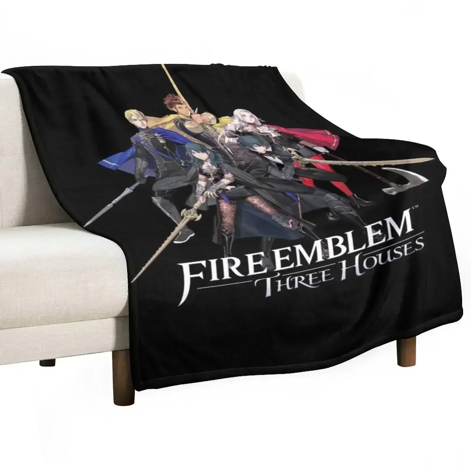Fire Emblem?: Three Houses - House Leaders and Byleth (Male + Female) Throw Blanket Cozy Home Blanket Gift for Christmas Holiday
