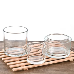 Candle Jar Transparent Candle Cup Aromatherapy Glass Candle Holder Glass Container DIY Candle Container