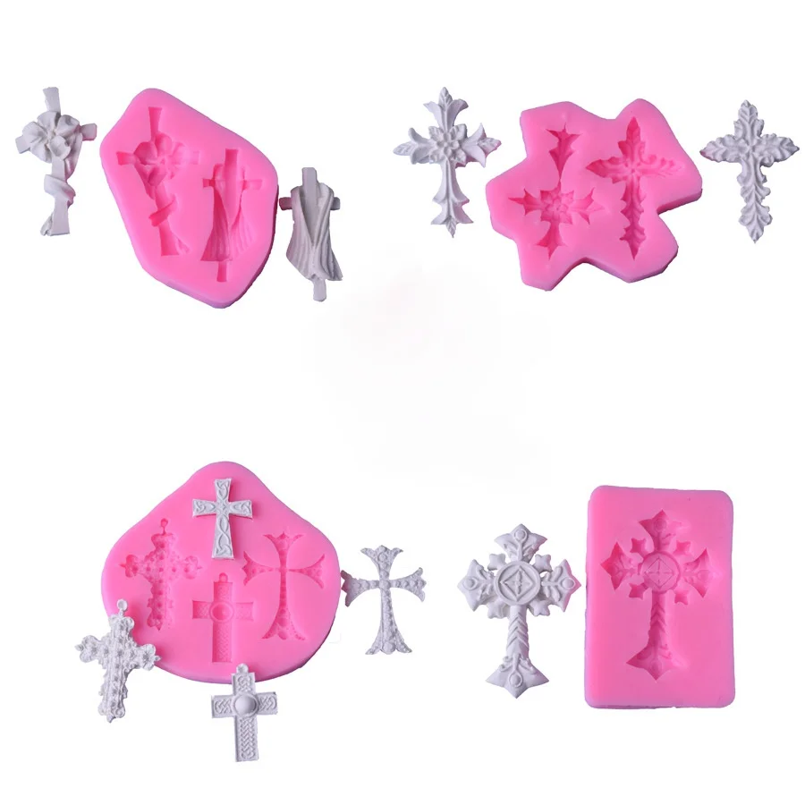 DIY Cross Jesus Silicone Mold Suitable for Making QQ Candy Jewelry Pendants Cake Jewelry Accessories Clay Resin Molds