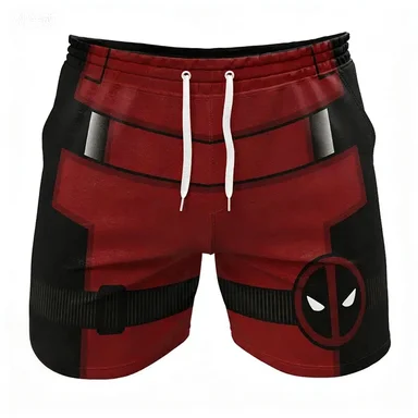 Summer Printed Shorts, Casual Men's Beach Pants Inspired By Anime Merchandise