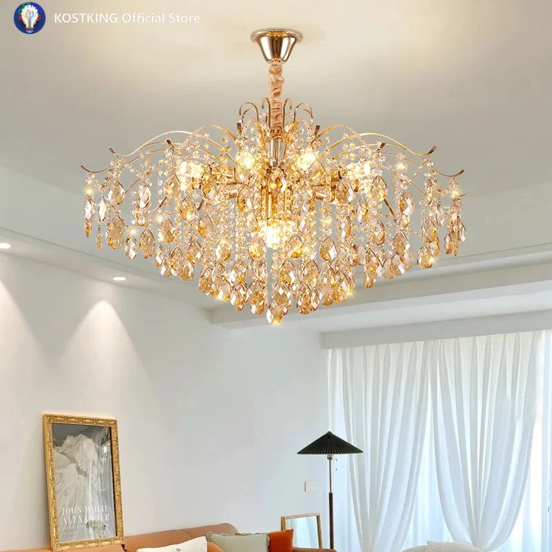 Modern Crystal LED E14 Chandelier For Living Room Bedroom Pendant Light Hanging Lamp for Ceiling Lamp Home Decoration Luxury