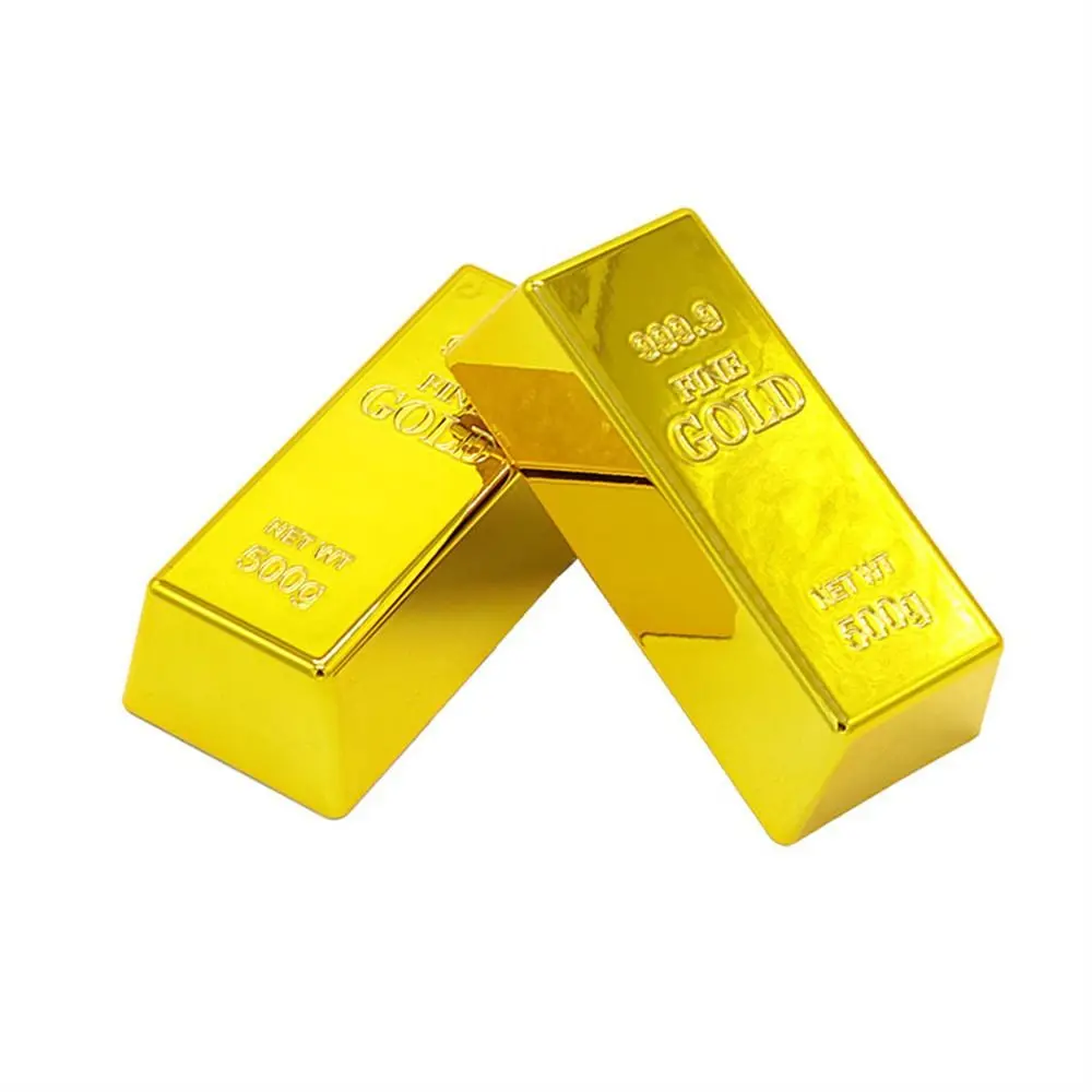 Bürozubehör Simulation Fake Gold Bar Glitzernder Türstopper Golden Brick Movie Prop Kunststoff Bullion Bar Neuheit Geschenk