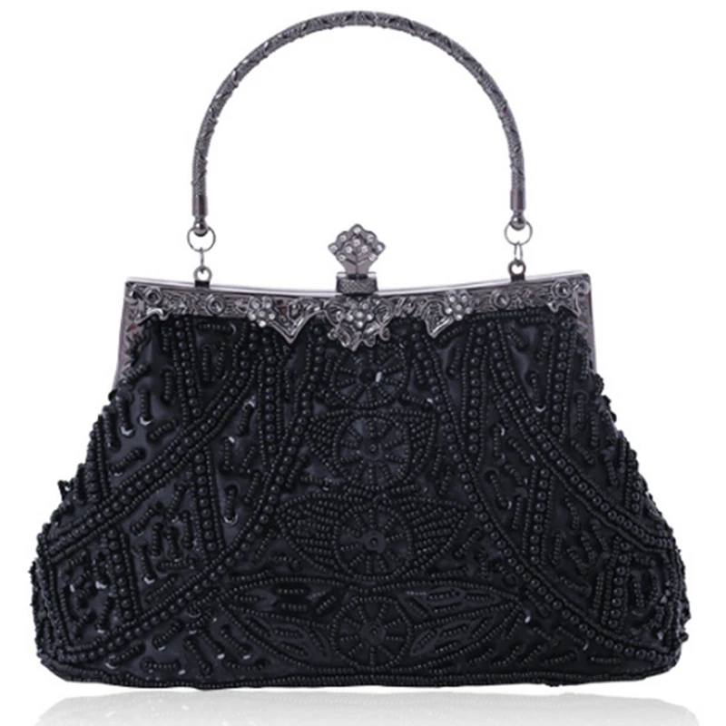 

Vintage Beaded Clutch Evening Bags For Women Formal Bridal Wedding Clutch Purse Prom Cocktail Party Handbags