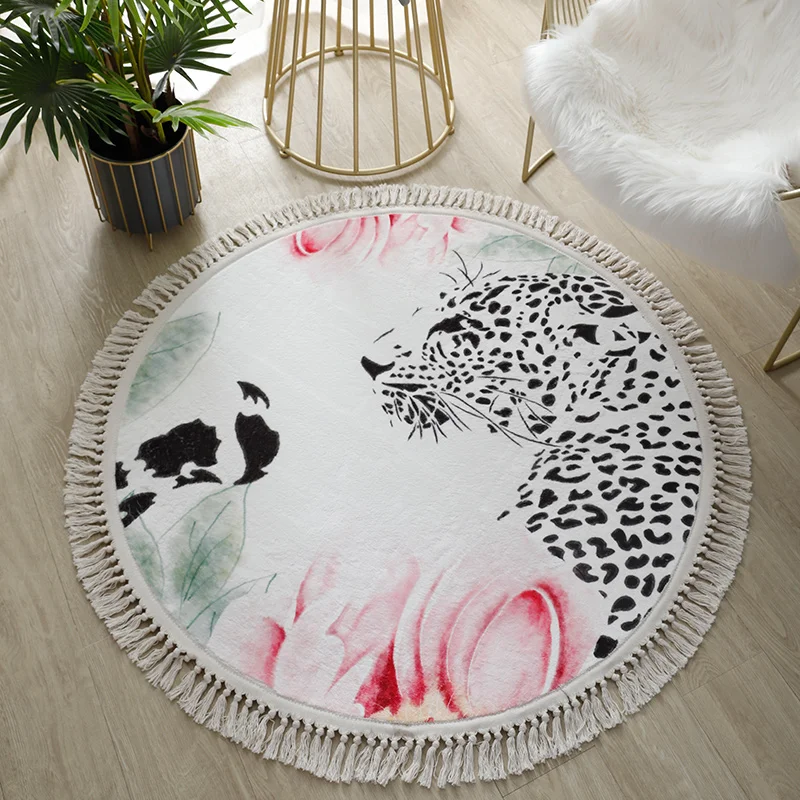 

Bedroom Carpet Ins Girl Room Tassel Round Rug Bedside Cloakroom Chair Floor Mat Living Room Nordic Carpet Study Coffee Table Mat