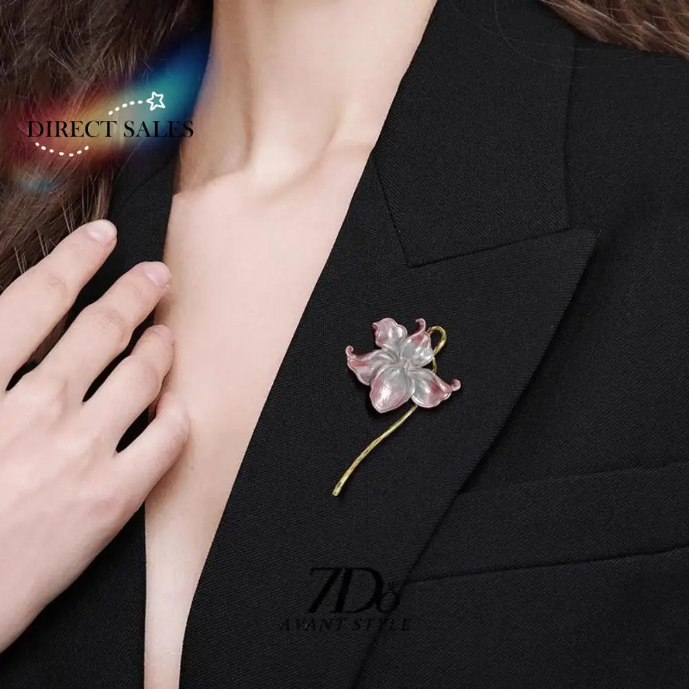 

Elegant Alloy Shiny Flower Brooch Three-dimensional Enamel Oil Dripping Brooch Corsage Lacquer Fashion Jewelry Activity Gifts