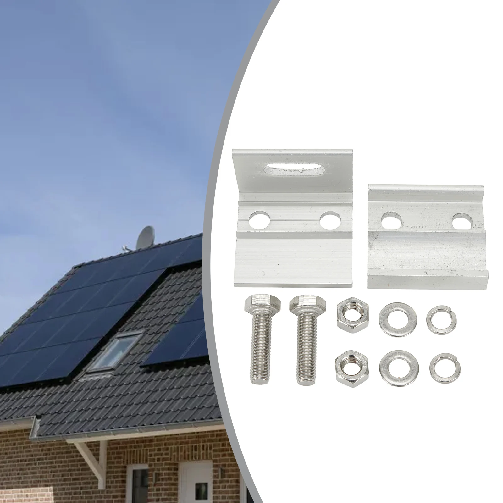 Brandnew High Quality Outdoor PV Solar Module Horizontal Mounted Portable Sliver Aluminum Alloy Home Improvement