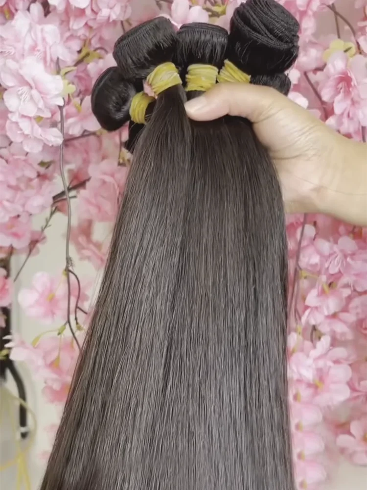 15A Vietnamese Straight Human Hair Bundles 100% Raw Virgin Unprocessed Double Weft Tangle-Free Smooth Silky Extensions For Women