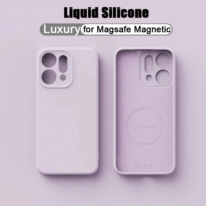 for Magsafe Liquid Silicone Case for OPPO Find X9 Pro Soft Skin Smooth Pink Magnetic Wireless Charging Cover for OPPO Find X9
