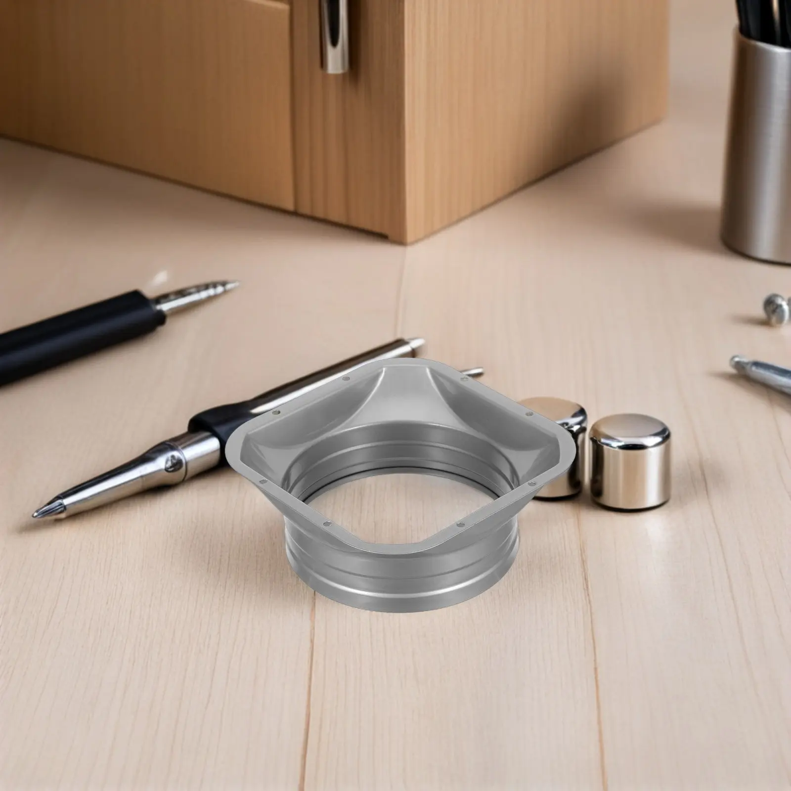 Square to Round Duct Transition Adapter 4 Inch Metal Flange Vent Connector for Ceiling Diffuser Hrv Exhaust Ductwork Hvac Duct