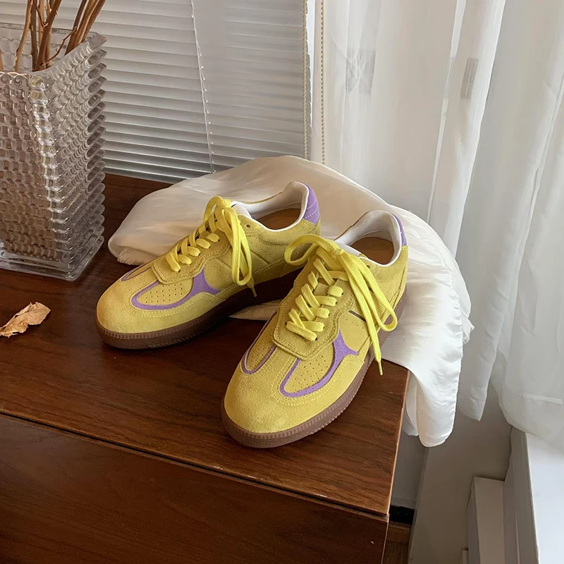 

2025 SS NEW Arrival Retro Army Trainer Sneakers for Women Minimalist Color Matching Designer Fashion Casual Shoes