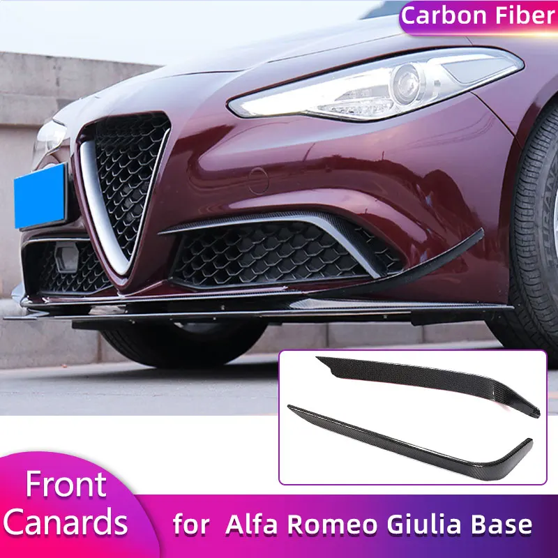 

Полностью углеродное волокно, накладки на передний бампер, противотуманные фары для Alfa Romeo Giulia Base Sedan 2015-2020, гоночные передние канистры, плавники FRP