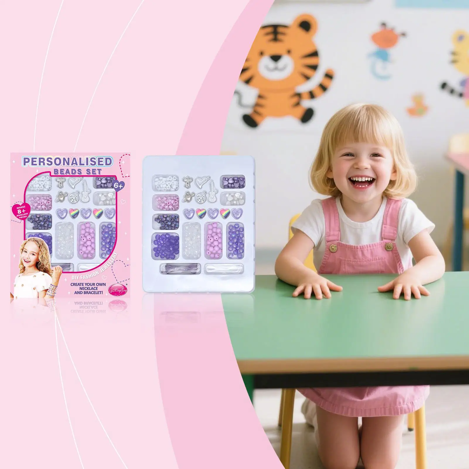 Kit braccialetto con perline Kit artigianale con braccialetto dell'amicizia con perline per adolescenti Forniture artigianali fatte a mano per bambini Festa dei bambini Viaggi di Natale