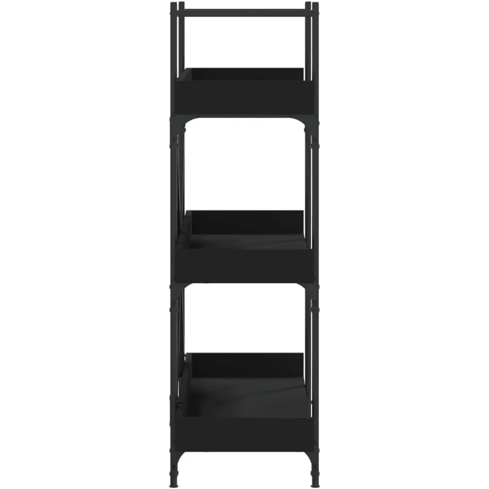 Bibliothèque étagère à livres à 3 niveaux, bibliothèque industrielle, présentoir, organisateur de rangement pour salon, chambre à coucher et bureau à domicile, B