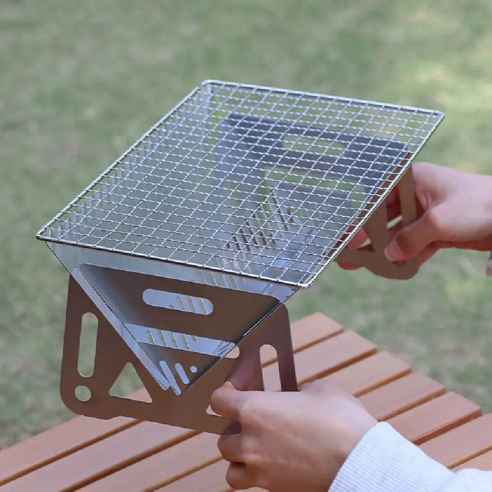 

Detachable Folding Barbecue Grill Portable Heat-resistant Barbecue Stove Stainless Steel Collapsible BBQ Grill Rack Camping