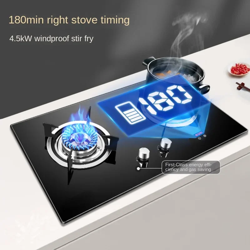 W01/ED intelligent timing gas stove double stove household desk embedded dual-purpose gas fire stove