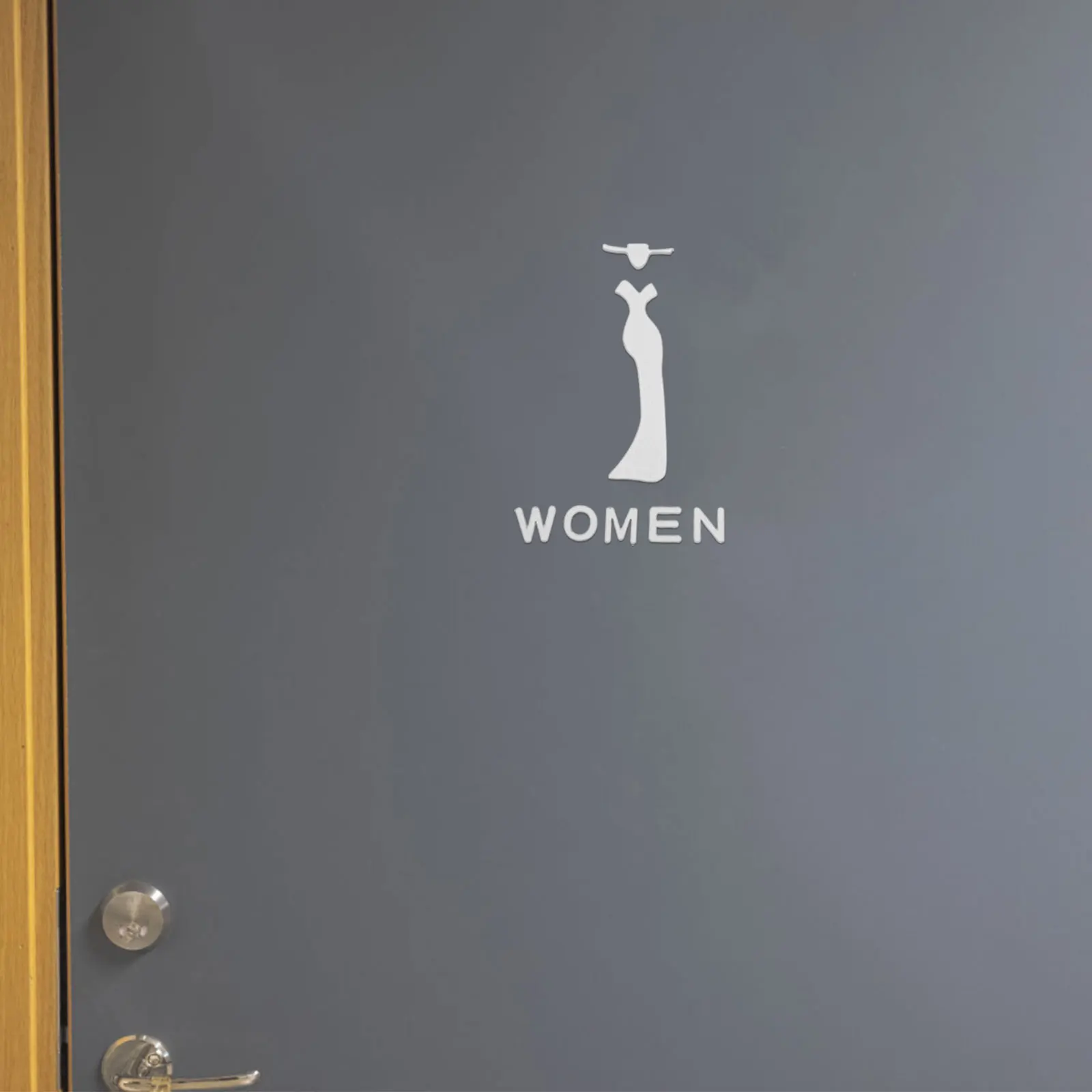 

2 Pieces Bathroom Sign Board Modern Design Self Adhesive Door Decal for Restroom Closet Indicator Label