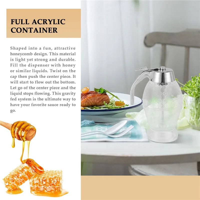 موزع عسل ABPP، حاوية سكر شراب بالتنقيط بدون حامل، وعاء عسل جميل على شكل مشط، حاوية سكر شراب