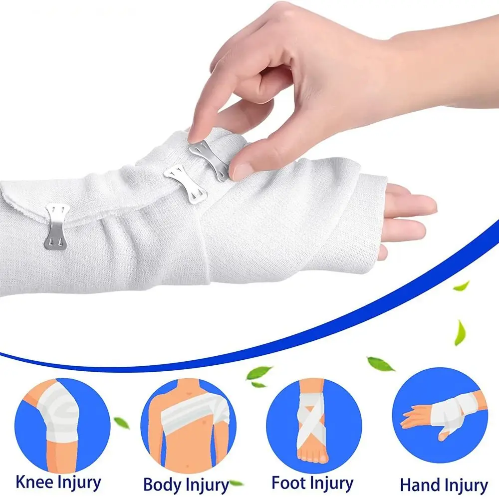 10PCS Aluminium Polyester Elastic Bandage Clips White Brown Silver Elastic Bandage Replacement Clip Replaceable