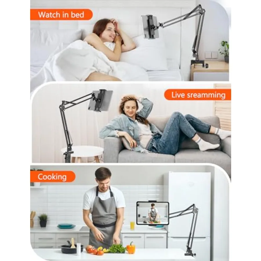 حامل الكمبيوتر اللوحي للمكتب iPad حامل الهاتف للمكتب العلوي حامل المكتب اللوحي للسرير مع دوران 360 درجة متوافق مع iP