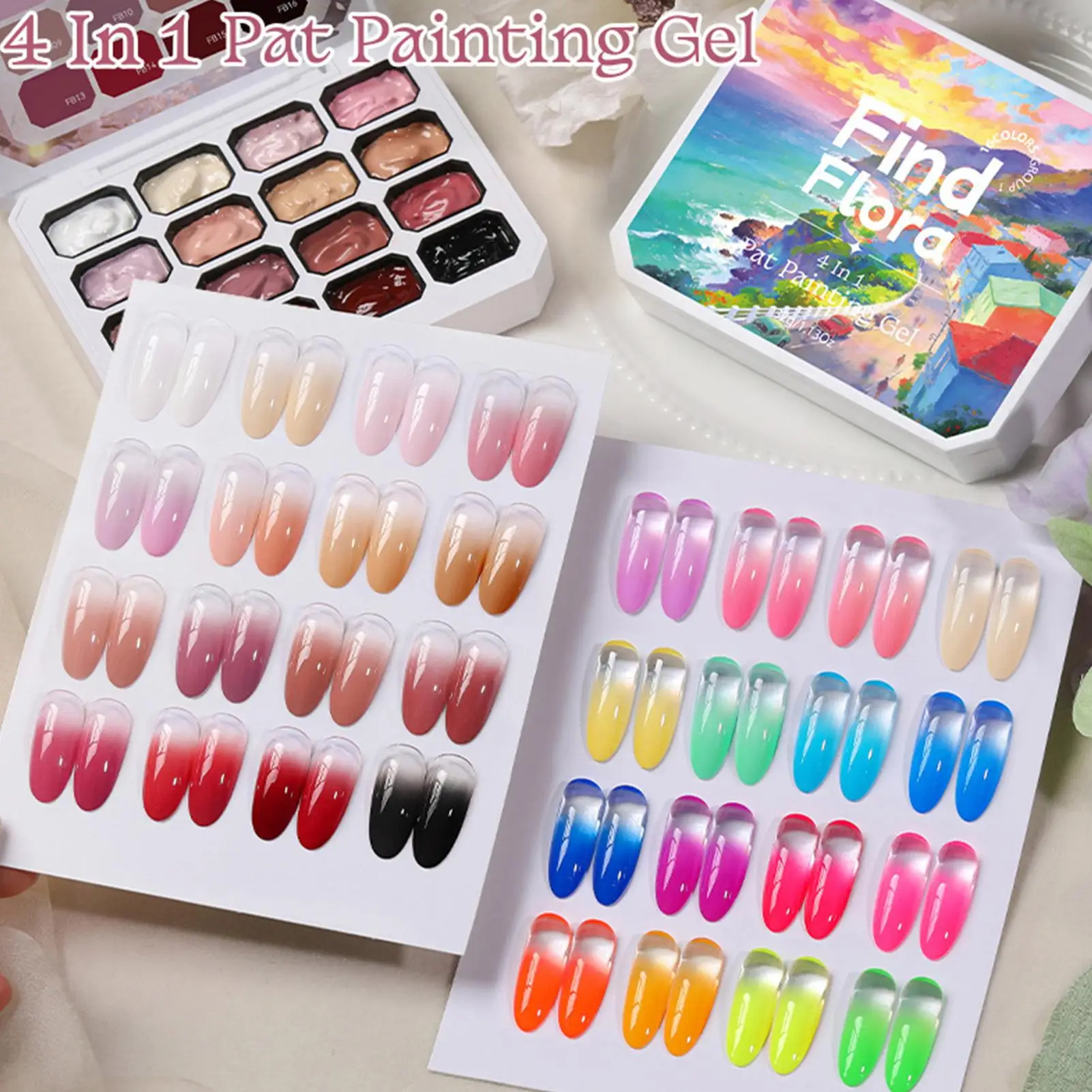 Pat Gel Nail Polishing 16 Colors Multi-functional UV LED Manicure Painting Polishing For Home Salon Party Vacation Daily