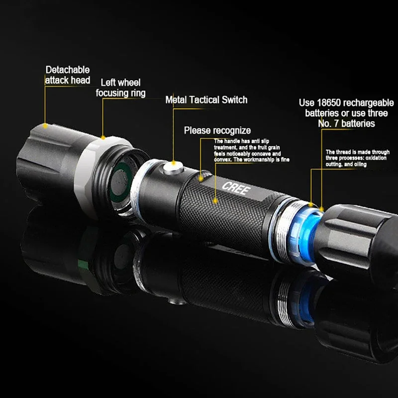 Mini Powerful Flashlight Portable Rechargeable Led Torch Waterproof Zoom Camping Torch Light Outdoor Work Lamp Fishing Lantern