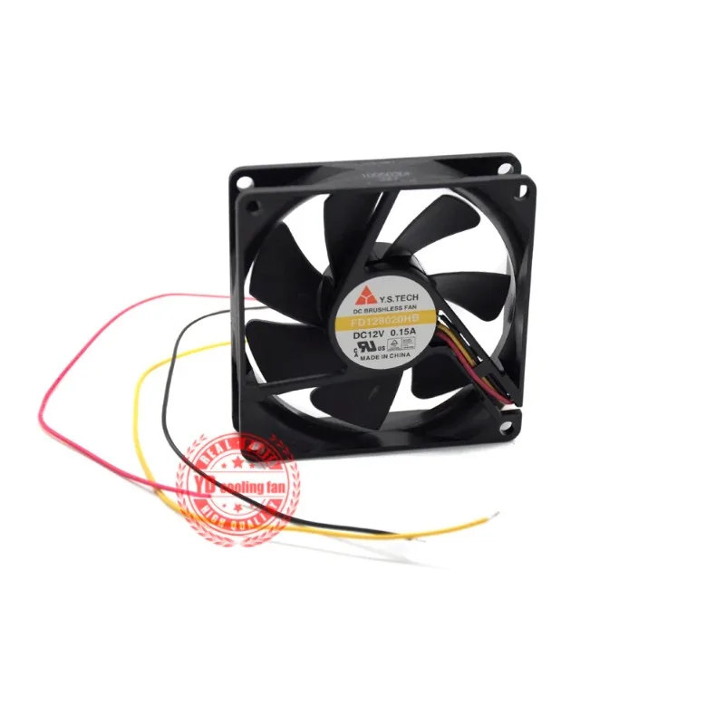 JFG For Y.S.TECH FD128020HB 8020 12V 3PIN 8CM Cooling Fan